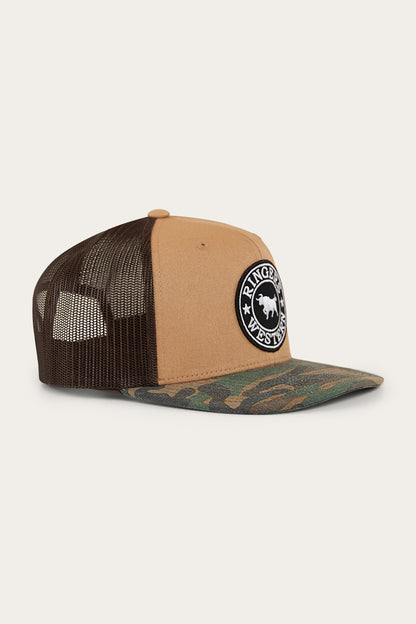 Dalby Flat Brim Trucker Cap - Sand