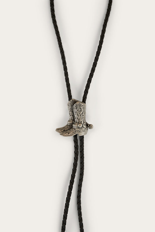 Boots Bolo Tie - Antique Silver