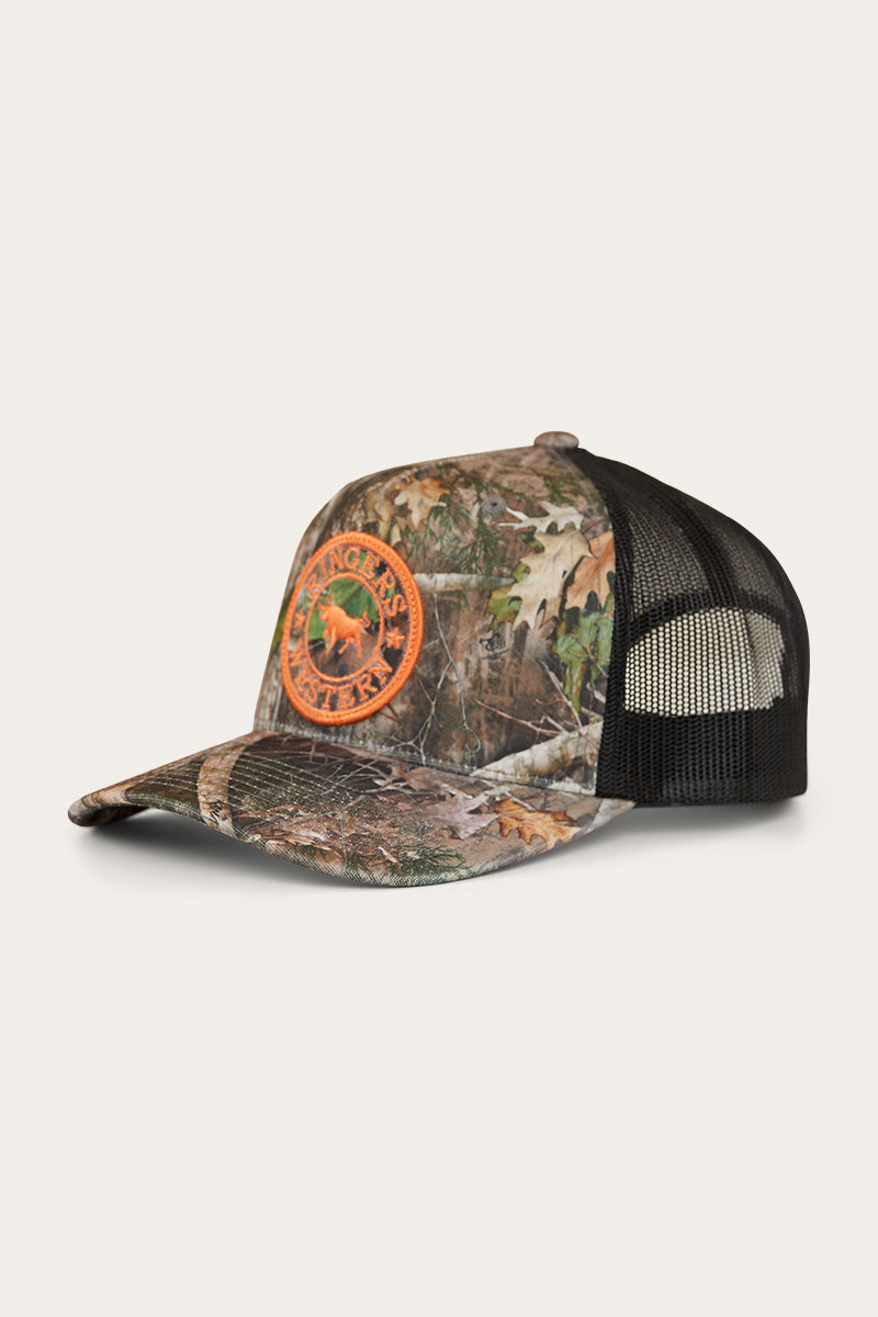 Signature Bull Trucker Cap - Leaf Camo/Orange