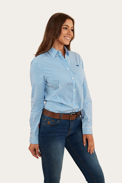 Birdsville Womens Semi Fitted Dress Shirt - Blue