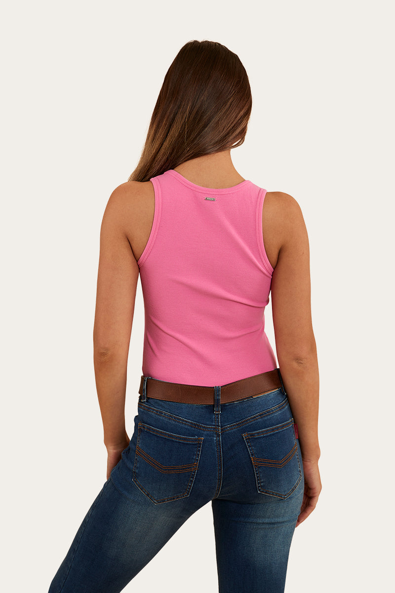 Blossom Womens Fitted Tank - Pink