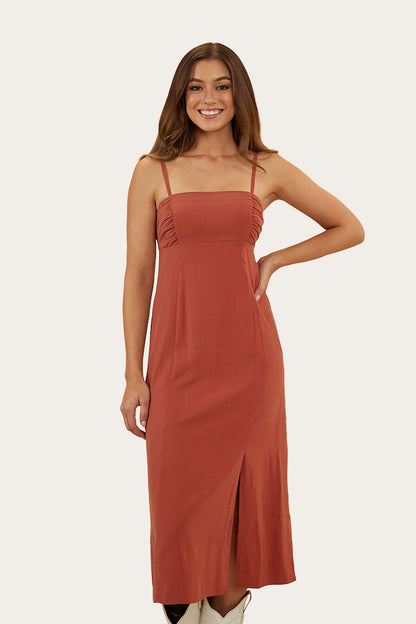 Bobbie Womens Midi Dress - Cedar