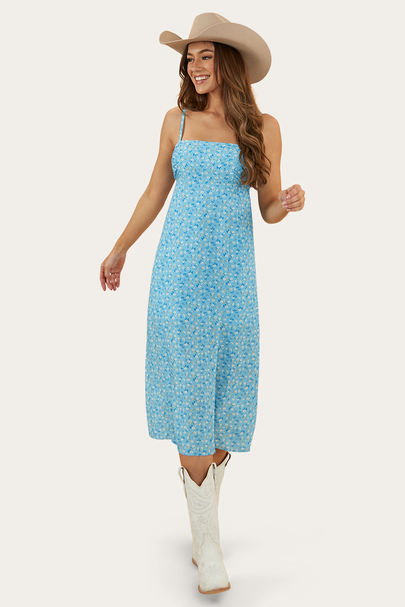 Bobbie Womens Midi Dress - Blue