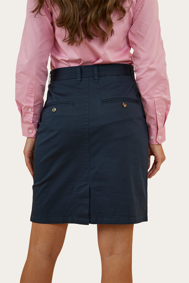 Pippa Womens Chino Skirt - Dark Navy