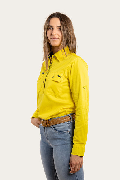 Pentecost River Womens Half Button Work Shirt - Lemon