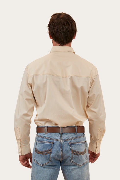 Mapleton Mens Western Shirt - Off White