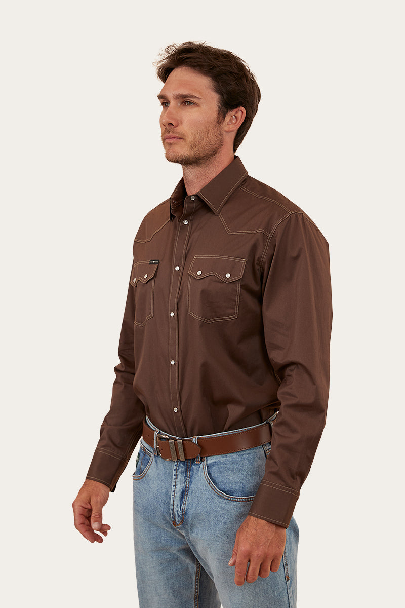 Mapleton Mens Western Shirt - Espresso