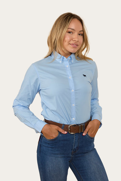 Longreach Womens Plain Dress Shirt - Sky Blue