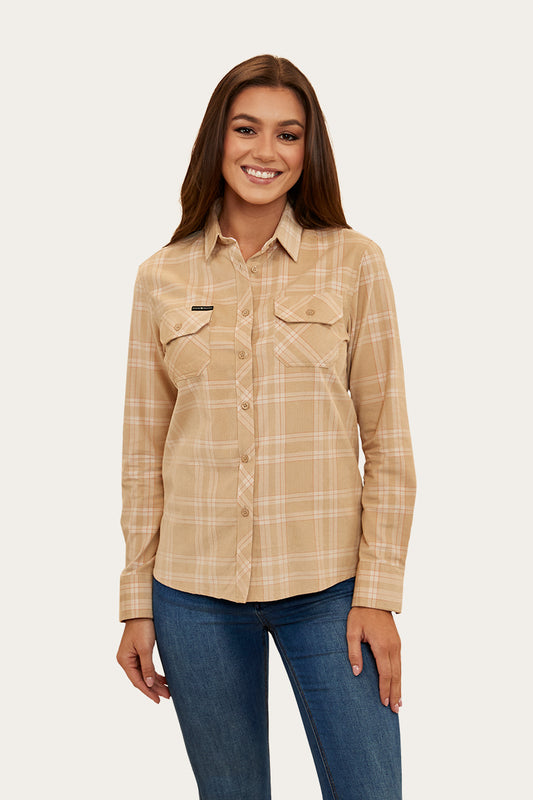 Matilda Womens Corduroy Flannel - Dark Sand