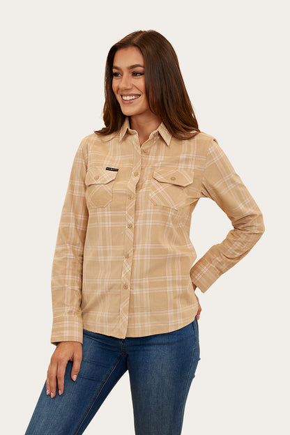 Matilda Womens Corduroy Flannel - Dark Sand