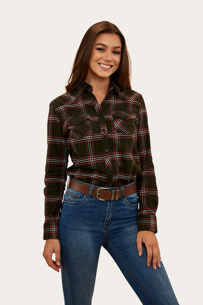 Clementine Womens Flannel - Charcoal