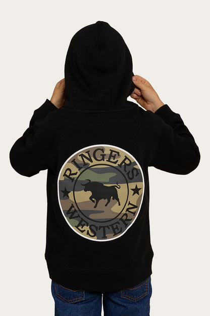 Signature Bull Kids Pullover Hoodie - Black/Camo