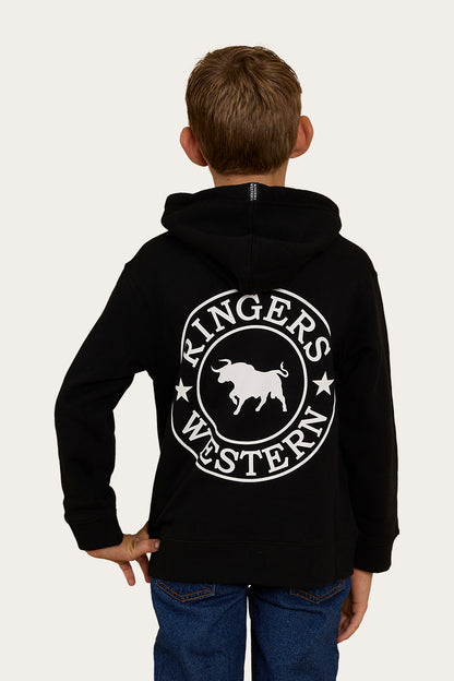 Signature Bull Kids Pullover Hoodie - Black/White