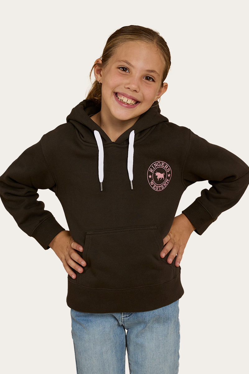 Signature Bull Kids Pullover Hoodie - Charcoal/Rosey