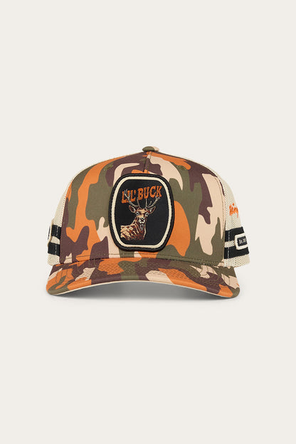 Buck Kids Trucker Cap - Orange Camo