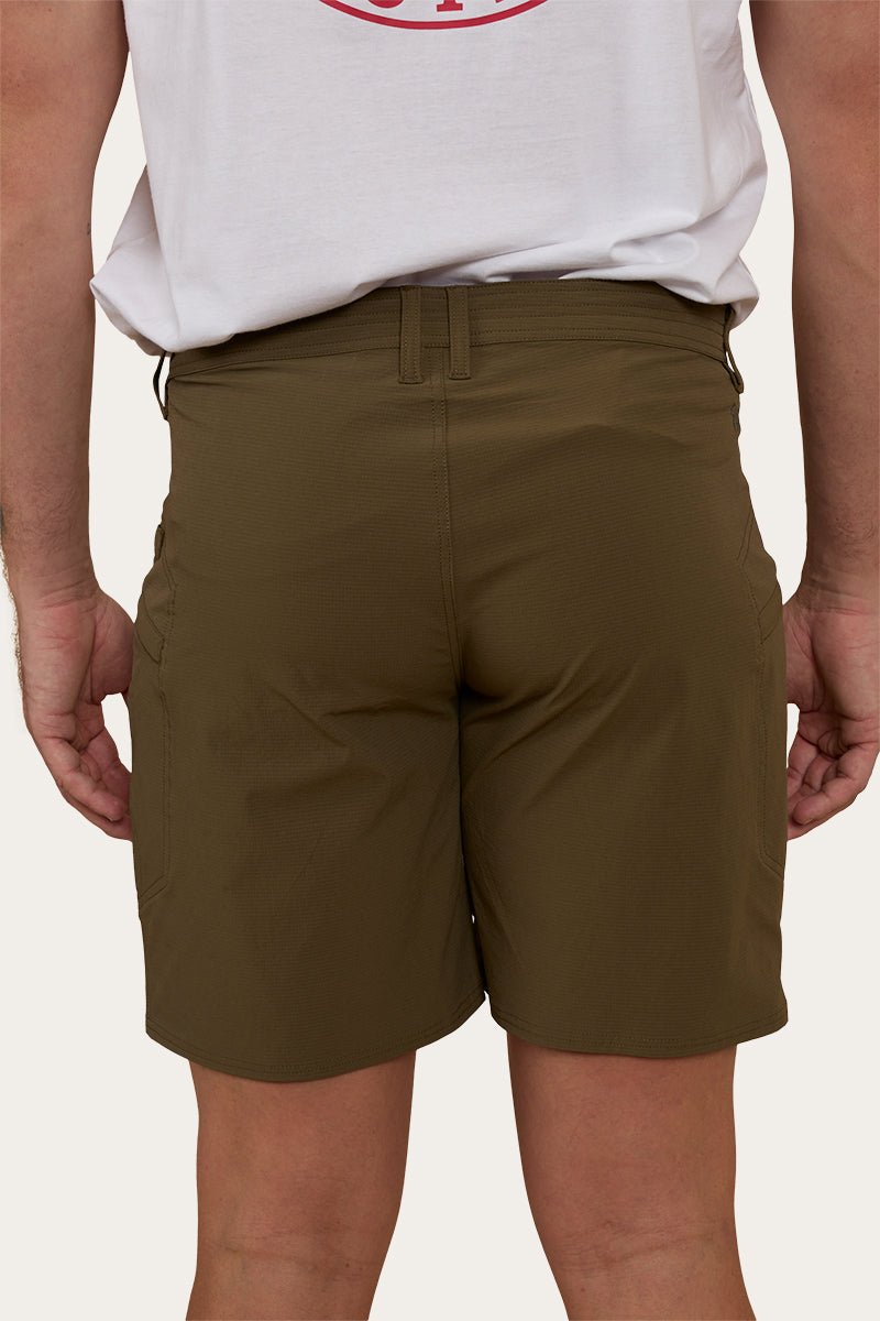 Hillston Mens Hybrid Short - Military Green