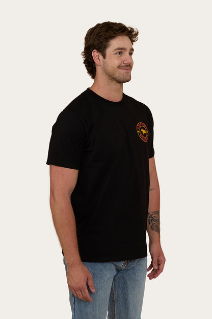 Signature Bull Mens Loose Fit T-Shirt - Black/Red/Yellow