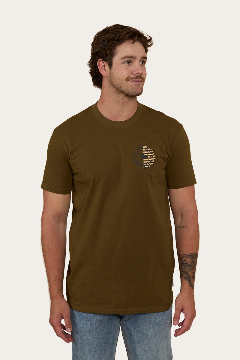 Signature Bull Flag Mens Stock Fit T-Shirt - Military Green