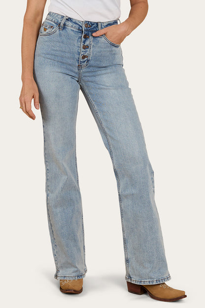 Betsy Womens High-Rise Bootleg Jeans - Light Blue