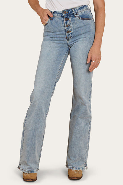 Betsy Womens High-Rise Bootleg Jeans - Light Blue