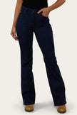 Indi Womens High-Rise Bootleg Jeans - Indigo Blue