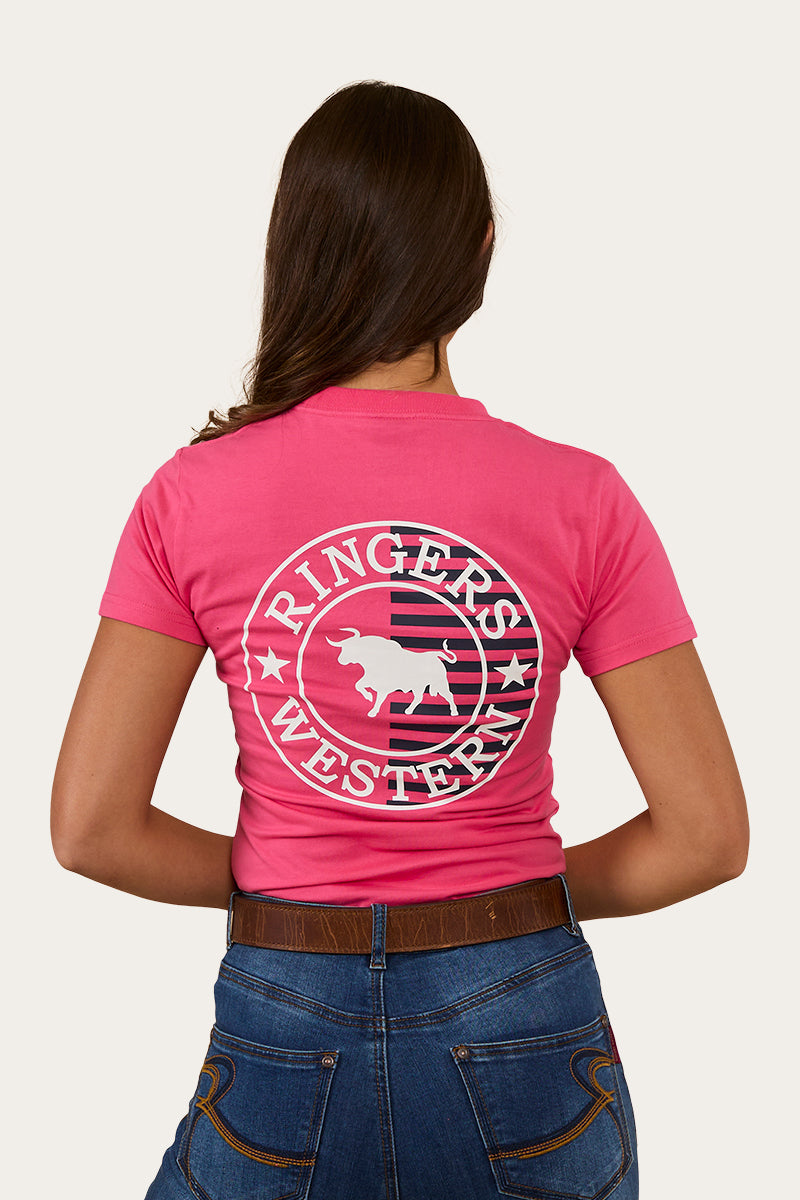 Signature Bull Flag Womens Classic Fit T-Shirt - Melon