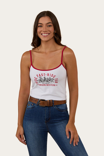 Ride Fast Ride Far Womens Tank - White