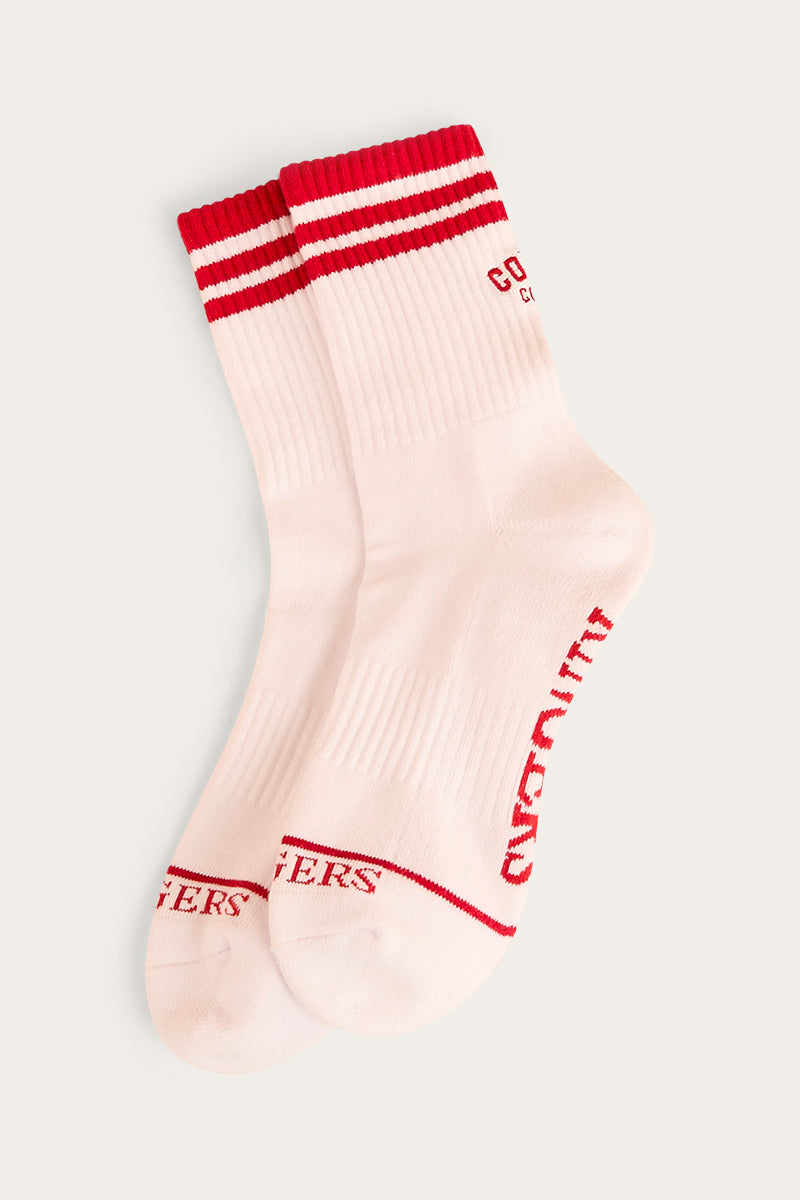 Cowboy Collective Sports Socks - White/Red