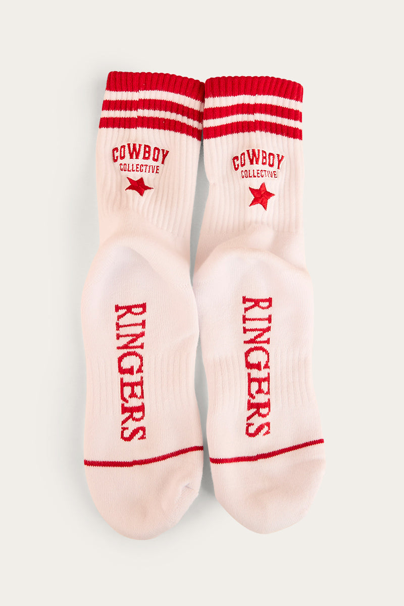 Cowboy Collective Sports Socks - White/Red