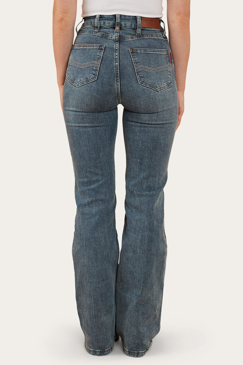 Indi Womens High-Rise Bootleg Jeans - Vintage Light Blue