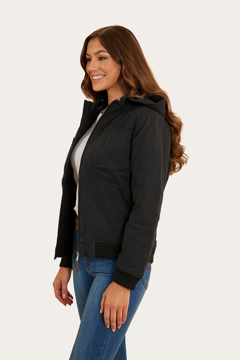 Willowra Womens Canvas Jacket - Black