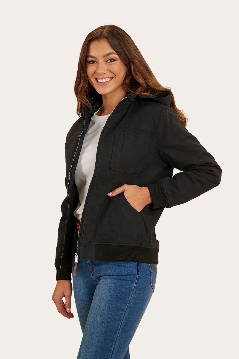 Willowra Womens Canvas Jacket - Black