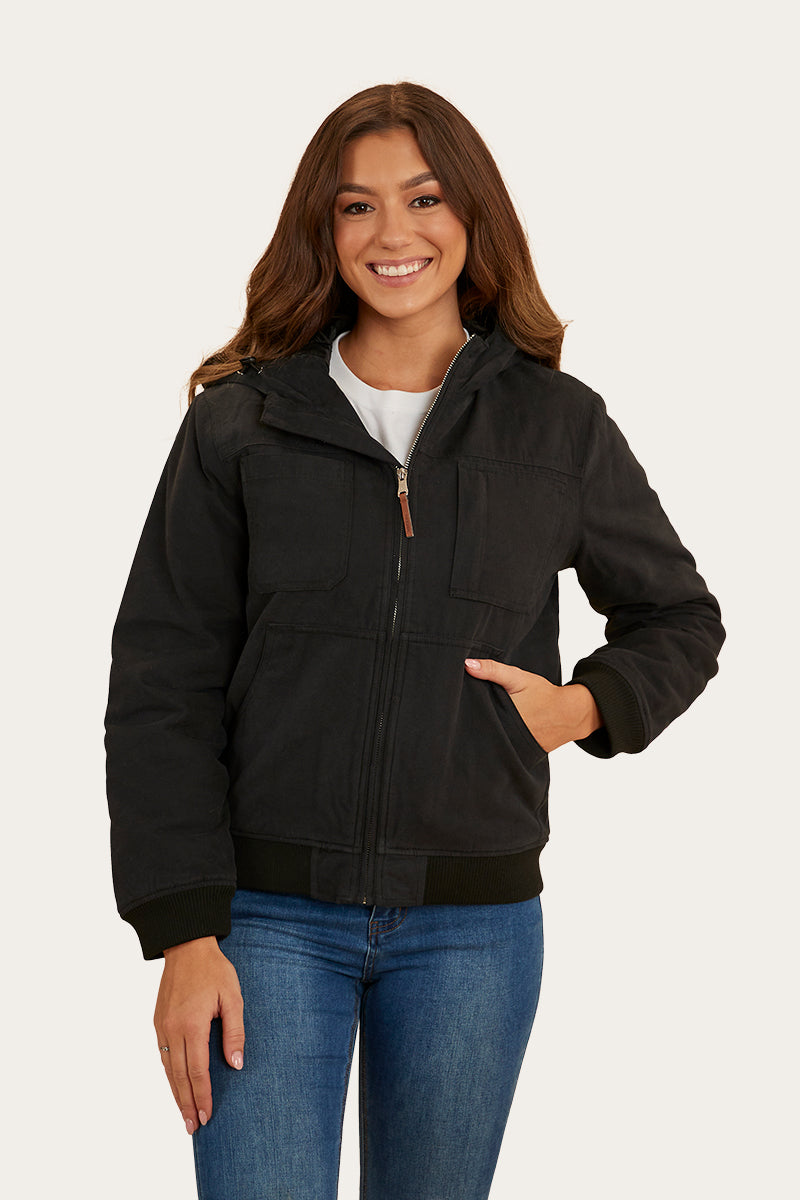 Willowra Womens Canvas Jacket - Black