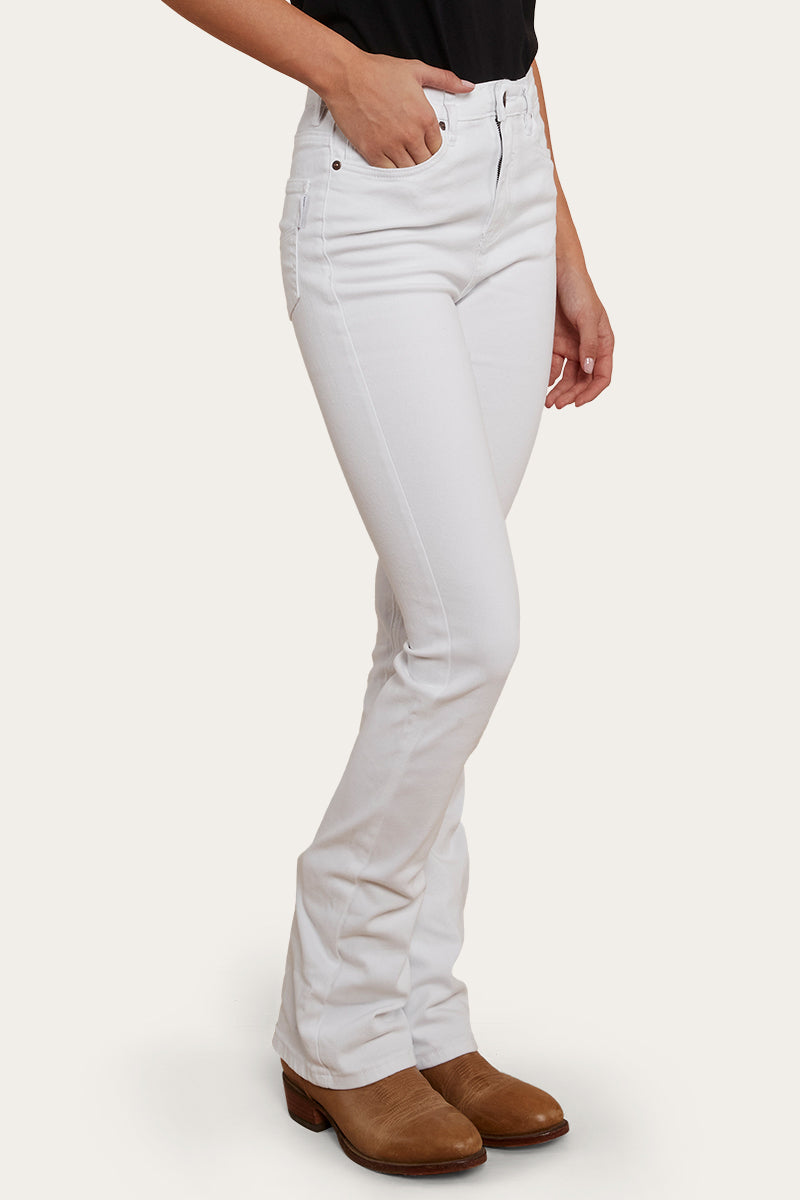 Penny Womens High-Rise Bootleg Jeans - White