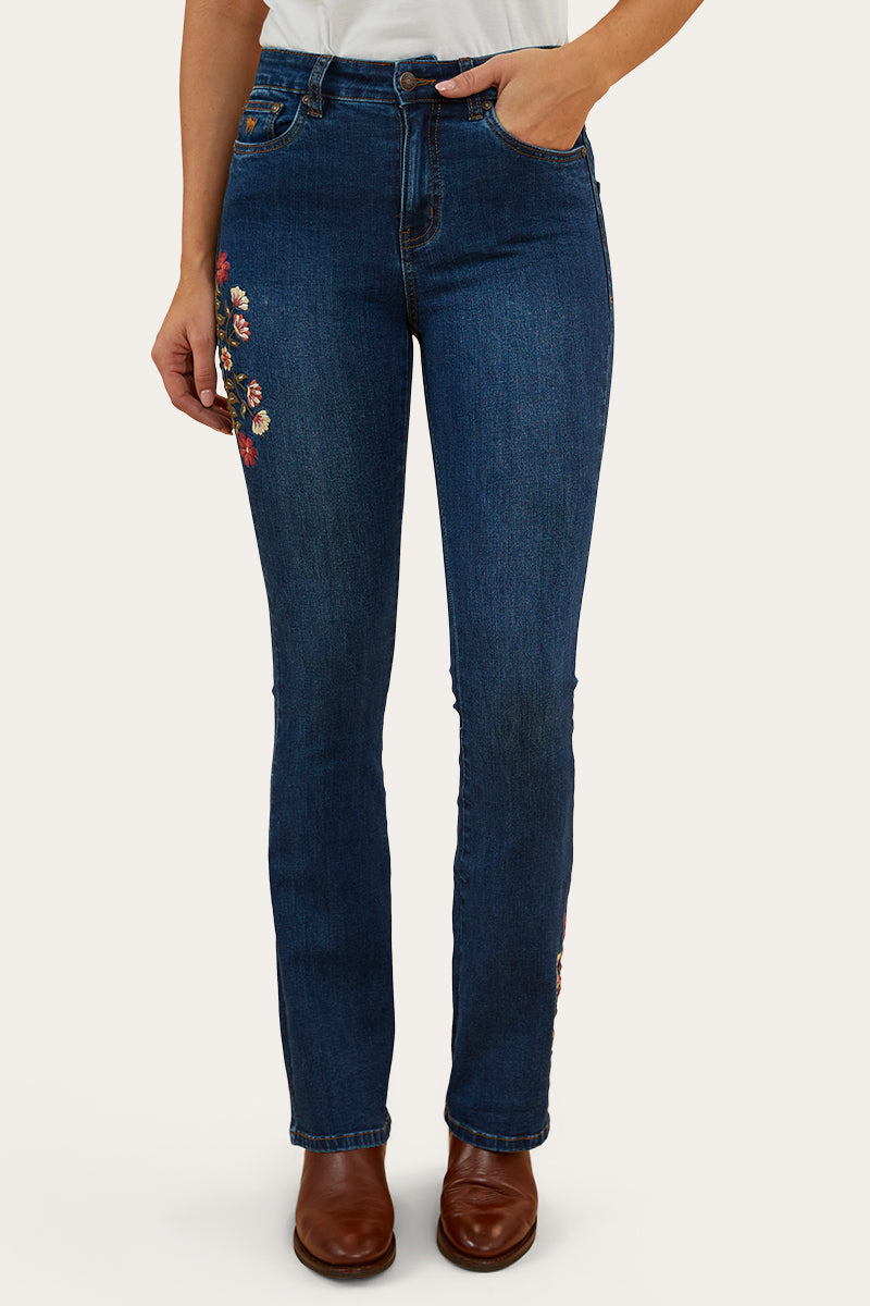 Penny Rodeo Womens High-Rise Bootleg Jeans - Classic Blue