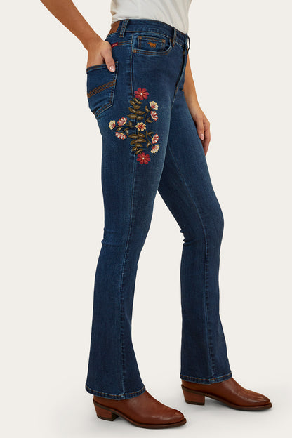 Penny Rodeo Womens High-Rise Bootleg Jeans - Classic Blue