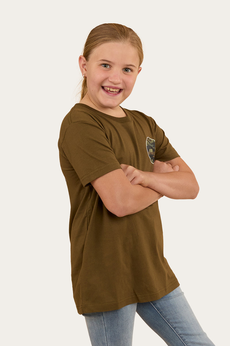 Signature Bull Kids Classic Fit T-Shirt - Military Green/Camo