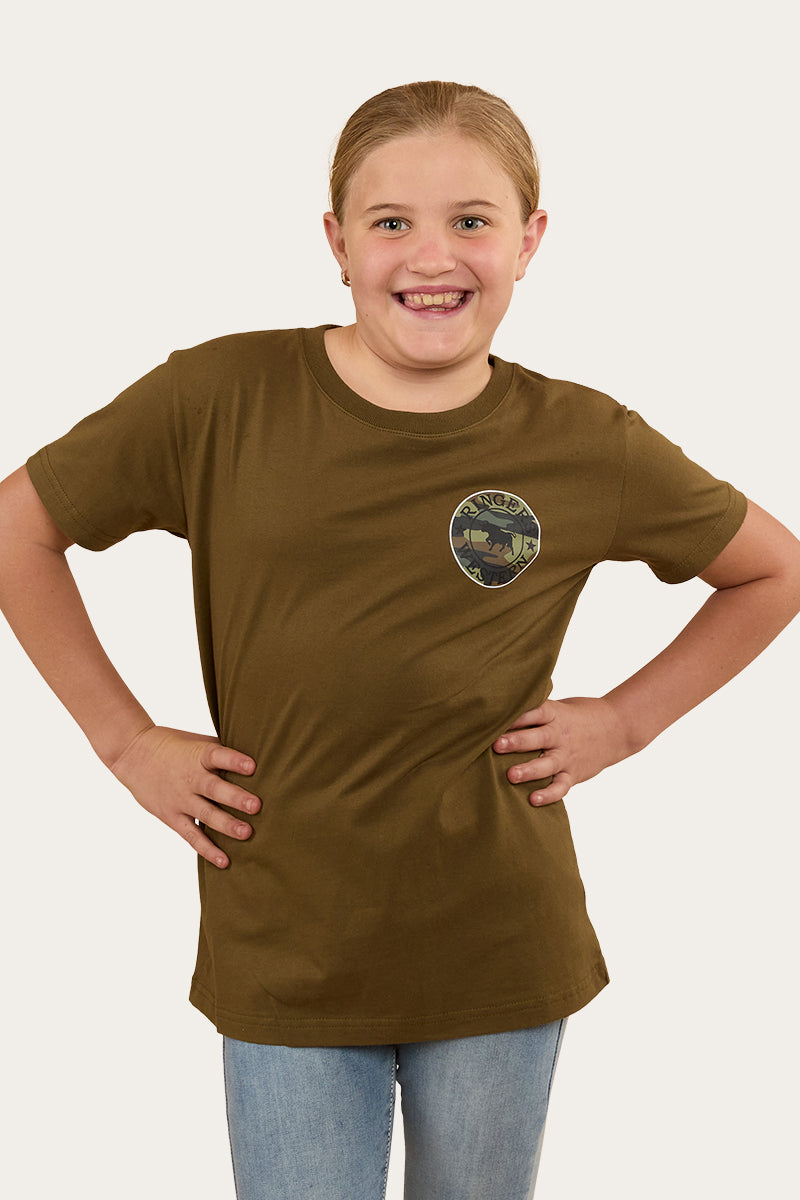 Signature Bull Kids Classic Fit T-Shirt - Military Green/Camo