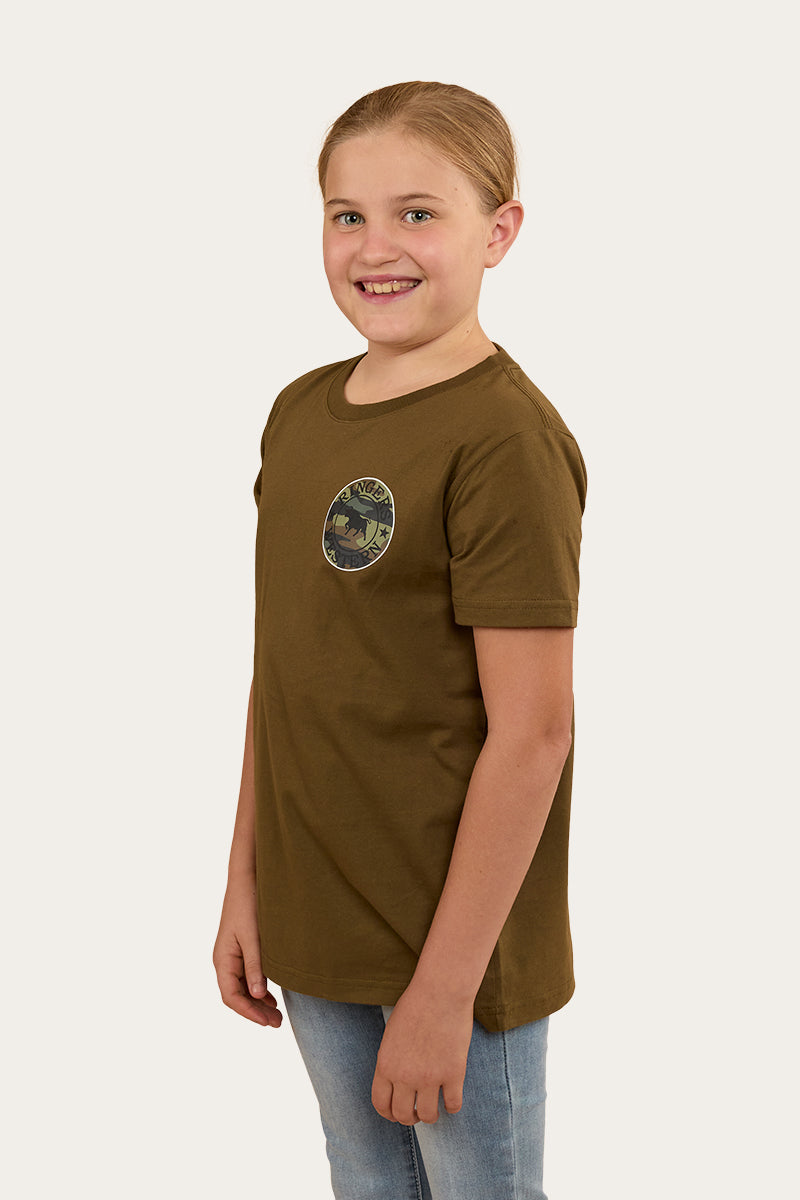 Signature Bull Kids Classic Fit T-Shirt - Military Green/Camo