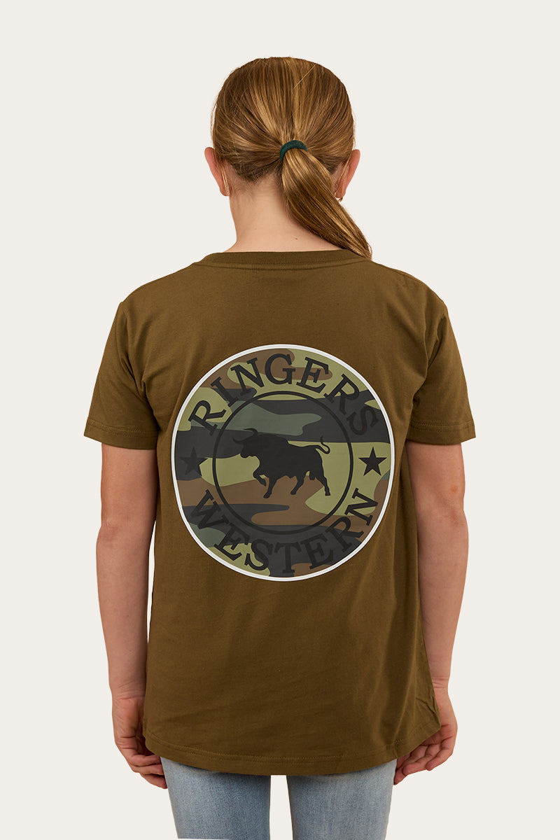 Signature Bull Kids Classic Fit T-Shirt - Military Green/Camo