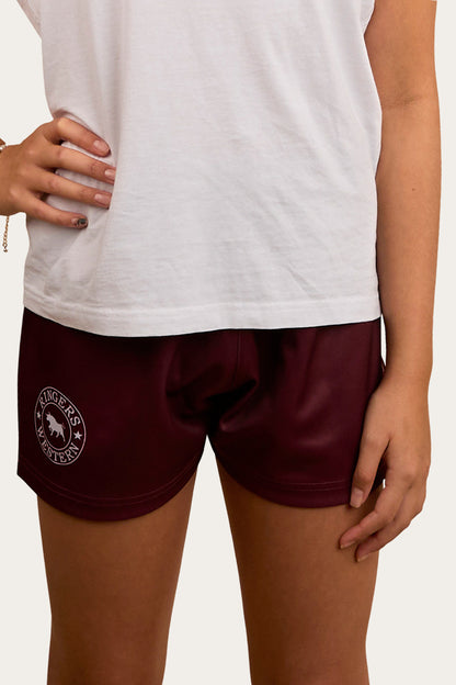 Ringers Kids Footy Shorts - Burgundy