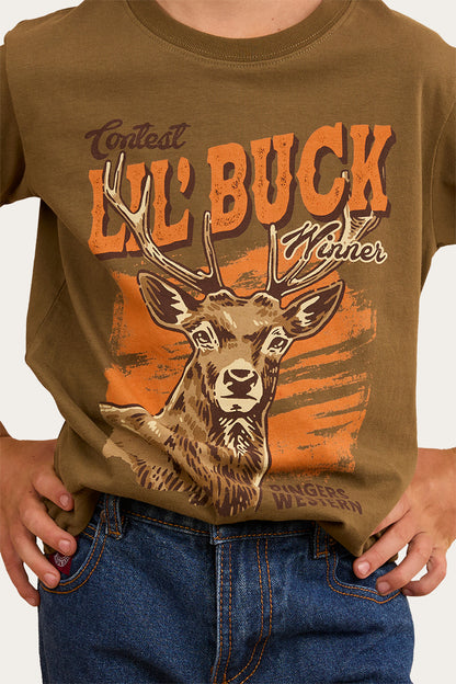 Buck Boys Classic Fit T-Shirt - Military Green