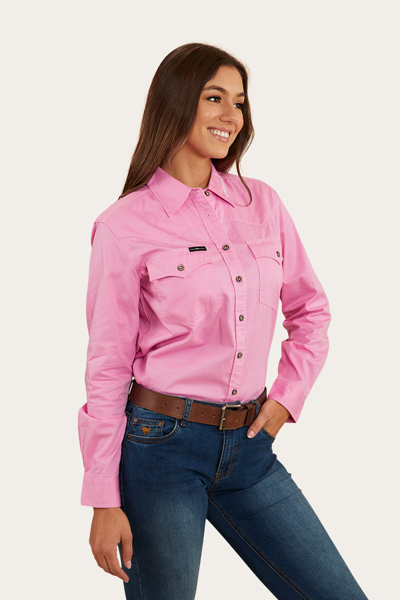 Lambert Womens Full Button Work Shirt - Pastel Pink