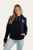 Signature Bull Womens Pullover Hoodie - Navy/White