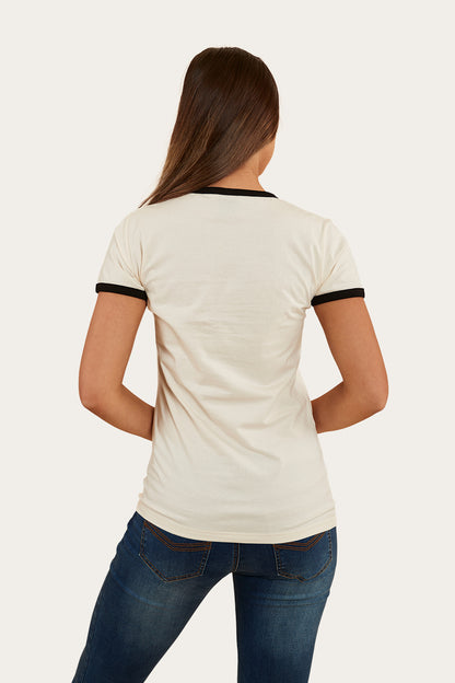 Melrose Womens Classic Fit T-Shirt - Off White/Black