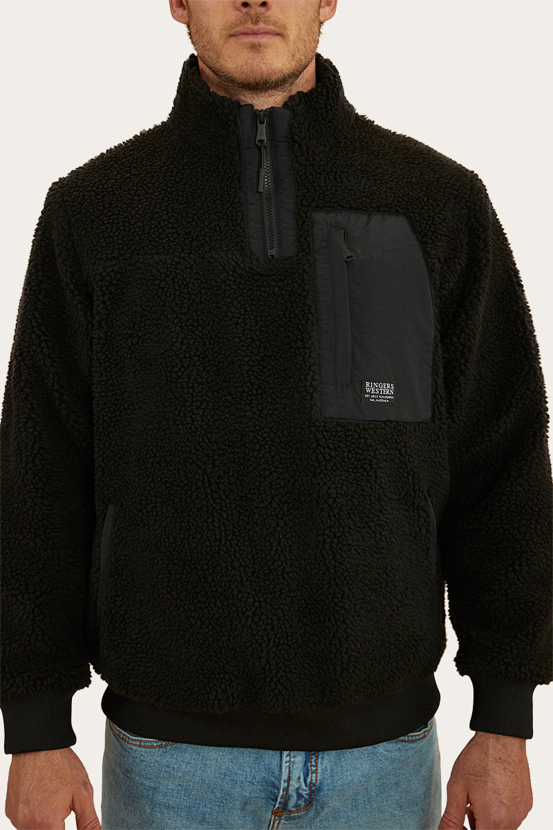 Stanmore Mens 1/4 Zip Crew - Black