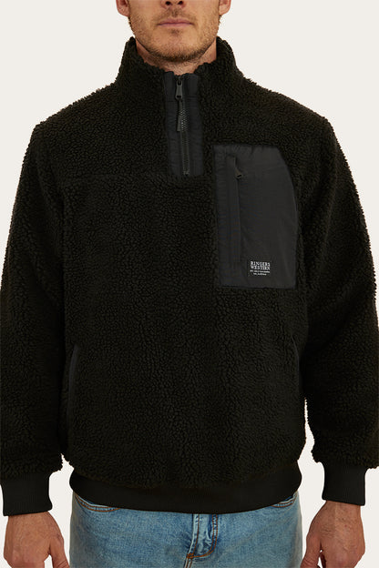 Stanmore Mens 1/4 Zip Crew - Black