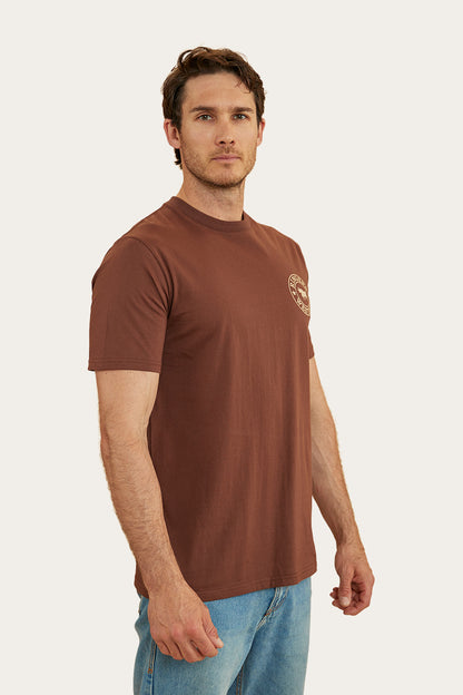 Signature Bull Mens Classic Fit T-Shirt - Chocolate/Dark Sand