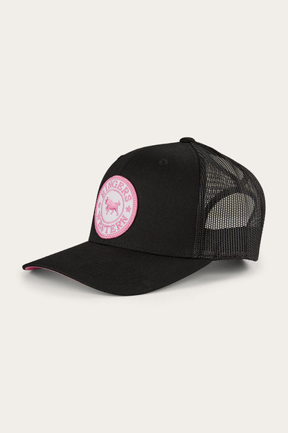 Tara Ponytail Trucker Cap - Black