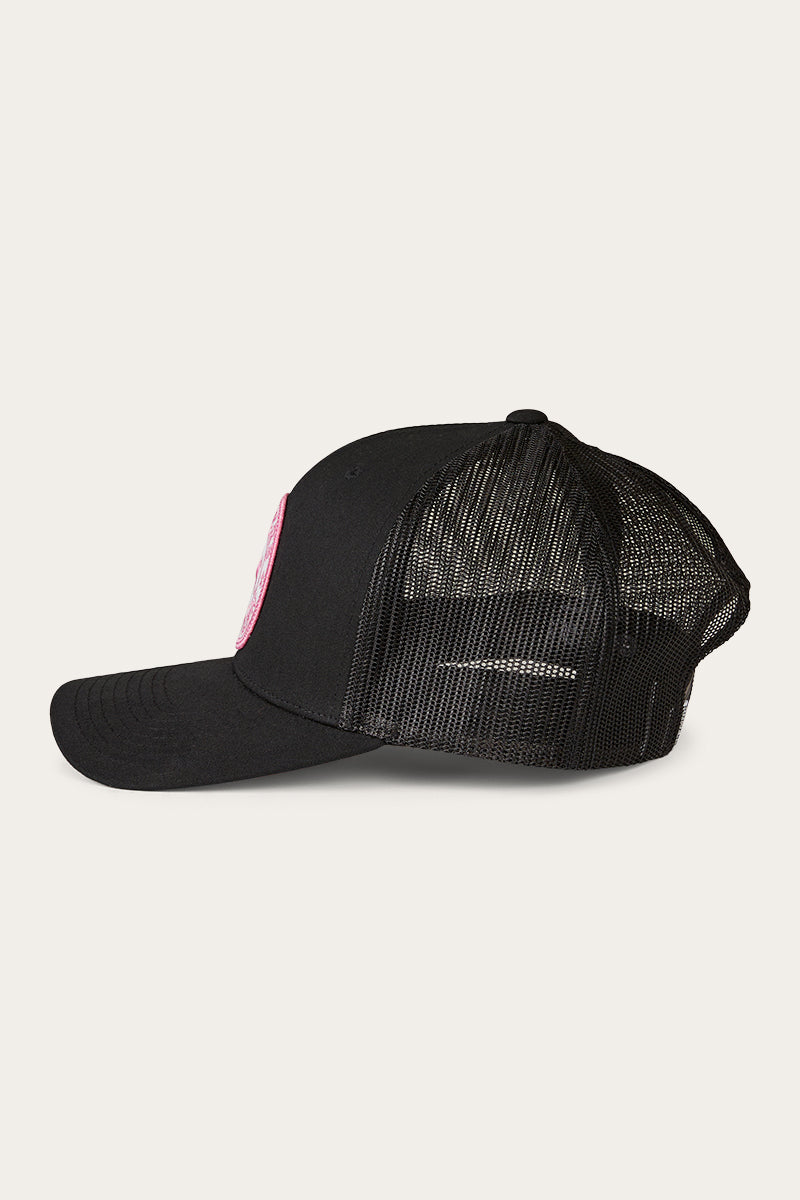 Tara Ponytail Trucker Cap - Black